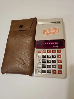 🤘 Funky Vintage Litronix 2230 Calculator W/ Case Tested! Near Mint! Hp Casio Ti • $14.69