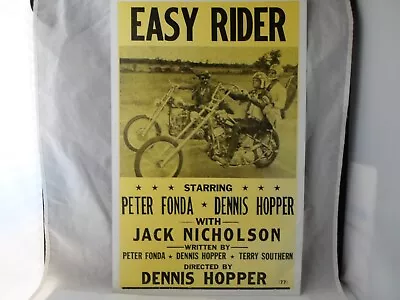 EASY RIDER VINTAGE 1969 MOTORCYCLE CHOPPER POSTER Peter Fonda Dennis Hopper USED • $23.95