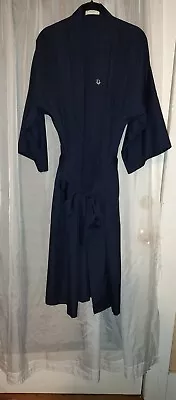 Vtg Christian Dior Monsieur Robe  One Size Women's Blue  Polyester Usa 1980's • $25.99