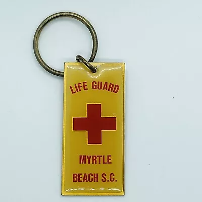 Vtg Myrtle Beach Life Guard Souvenir Gold Tone Metal Keychain • $3.99