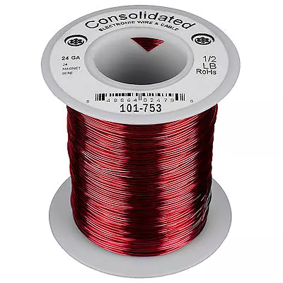 Consolidated 24 AWG Magnet Wire 1/2 Lb. 404 Ft. • $29.93