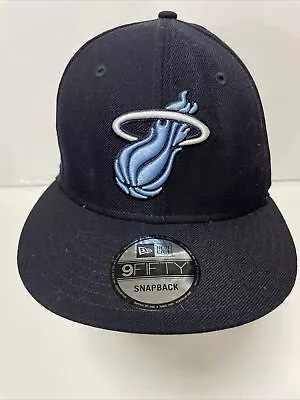 New Era 9Fifty Snapback Flatbrim NBA MIAMI HEAT Hat Blue 3 Time NBA Champions • $25