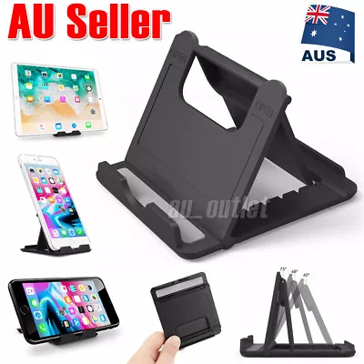 Desk Stand Folding Desktop Holder For Mobile Phone Tablet IPad IPhone Samsung • $5.33