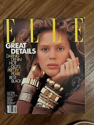 RACHEL HUNTER ELLE Magazine  July 1988 Jackson Pollock Ivan Lendl David Fielden • $9.99