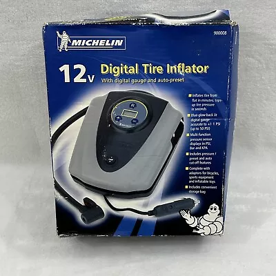 Michelin Compact 12V Tire Inflator With Digital Gauge & Auto Preset Model 900008 • $44.77