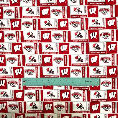 £36.68 • Buy University Of Wisconsin Badgers Cotton Fabric - 2 1/2 Yards - 90 H X 43 W - NEW