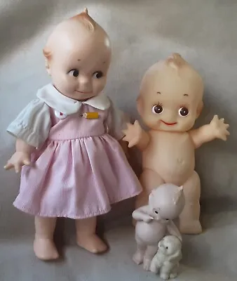 Vintage KEWPIE Lot 11  Cameo Doll 9  Vinyl & 4 1/2  JESCO Ceramic W/ Puppy 1991 • $27.95