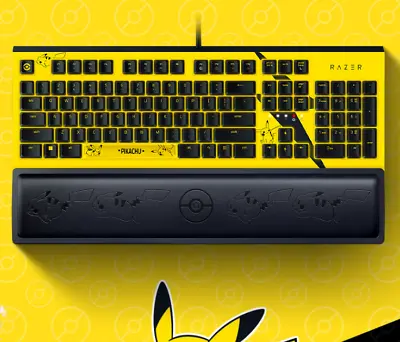 Razer X Pokémon Pikachu Wired Gaming Mechanical Keyboard+Rest • $363