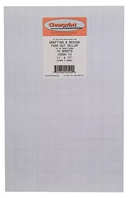 Vellum Sheets With 10x10 Fade-Out Grid 11x17 Inches 16 LB 60 GSM 1000H 10... • $26.56