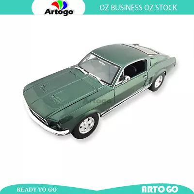 LICENSED 1967 Ford Mustang Fastback-Green Scale 1:18 Model Car Diecast Toy Car • $70.32