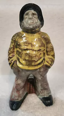 Michael Andersen Danish Denmark Fisherman Bucket Of Fish Figurine Persia Glaze • $99.99