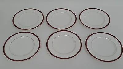 £9.99 • Buy Royal Worcester Medici Ruby Red 6 Dinner Plates 26.5cm English Made Dinnerware 