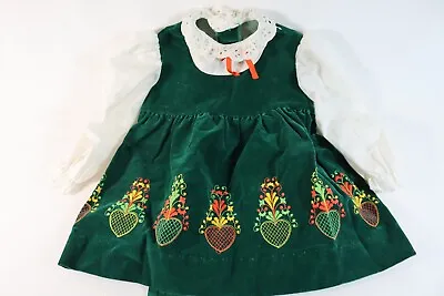 Vintage PERT 'N SASSY Velvet Dress Hand Made 1950s Children Clothing Sz 2-3T? • $33.70