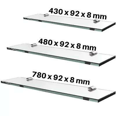 £12.99 • Buy EMKE Floating Clear Glass Shelf Shelves Display For Home Bathroom Kitchen Office