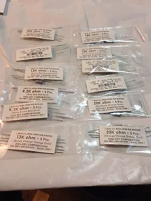 60 Pcs Metal Oxide Film Resistors New Old Stock Industrial Electrical Digikey • $28