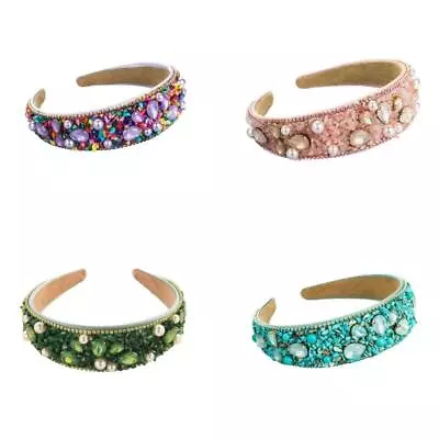 Turquoise Headband Jeweled  Hair Hoop  Pearl Headband • £7.85