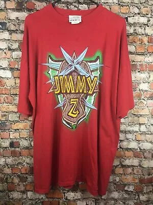 Vintage 90s JIMMY Z Spellout Shirt Big Logo Skate Surf Tribal Woody Large XL 80s • $49.99