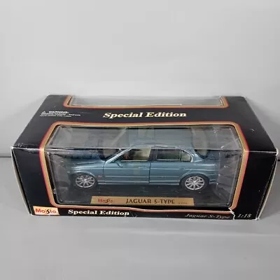 Maisto Special Edition Jaguar S-Type 1999 Die Cast Model Boxed 1:18 Blue -CP • £7.99