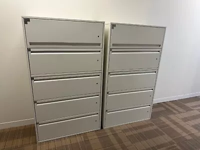 5 DR Lateral File Cabinet By Haworth / 36  X 18  X 63  H / W/ Locks And Keys • $250
