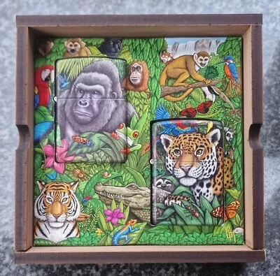 Zippo Mysteries Of The Forest 2 Lighter Set 25th Anniversary Limited Edition • £230