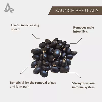 Kaunch Seeds Black - Kauch Beej Kala - Konch - Mucuna Pruriens Black - Cowhage • $17.44