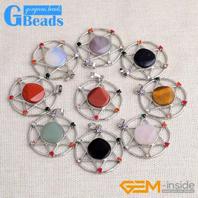 Merkaba Hexagonal Star Gemstone Dowsing Chakra Pendant For Women Necklace Charm • $8.31