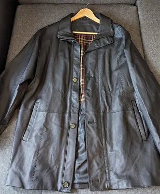 Daniel Hetcher Lamb Nappa Leather Black Jacket Size 50 Back Length 84cm • £30