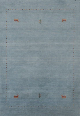 $157.30 • Buy Little Animal Design Light Blue Wool Hand-knotted Gabbeh Rug Area Carpet 4'x6'