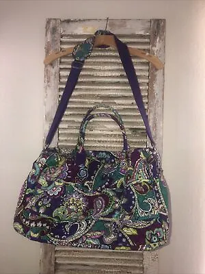 A14 Vera Bradley HEATHER Duffel Travel Gym Bag EUC • $59.99