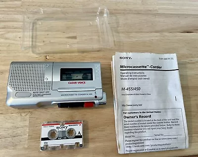 SONY M-450 CLEAR Voice PLUS Handheld MICROCASSETTE Recorder TESTED Used • $64.99