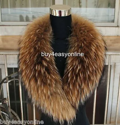 Brand Women&Men Real Raccoon Fur Collar Scarf Shawl Wrap Neck Warmer • $29.99