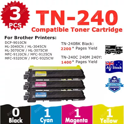 3x Compatible Toner TN240 TN-240 Colour For Brother HL-3045CN MFC-9120CN • $44.30