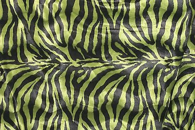 Velboa Faux Fur Green Zebra Animal Print Fabric By The Yard Free Shipping • $11.99