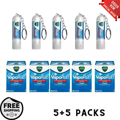 Vicks Vaporub & Inhaler Relieves Blocked Nose Cold Relief  5Vaporub+ 5inhalers • $29.99