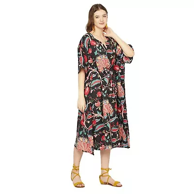 Cotton Kaftan Maxi Dress Plus Size Comfortable Clothing Women Gown Caftan Robe • $44.87