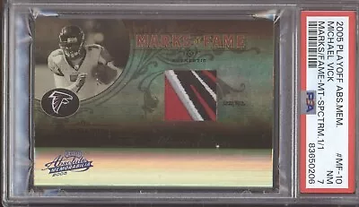 Michael Vick Psa 7 2005 Playoff Absolute Fame Spectrum Game-worn Logo Patch 1/1 • $26