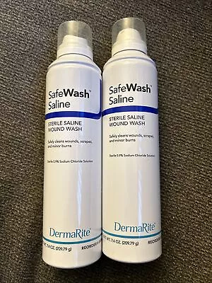 SafeWash Saline Sterile Wound Wash 7.4 Oz Spray NEW DermaRite 0.9% NaCl 2 Cans • $10