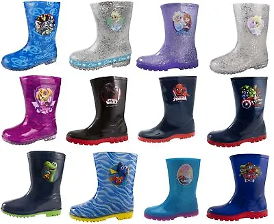 Character Wellington Boots Kids Welly Bobs Snow Rain Shoes Wellys Wellies Size • £7.95