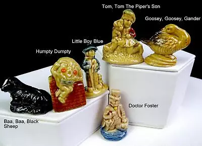 Wade Porcelain Red Rose Tea Series Set Of 6 Nursery Rhyme Whimsey Figurines 1971 • $44.97