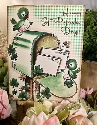 St Patrick's Day  Retro Birds Mailbox Handcrafted Plaque / Sign • $17.95