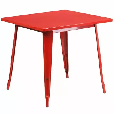 Flash Furniture 31.5  Square Metal Dining Table In Red • $213.99