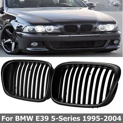 For BMW 99-03 5 Series E39 528i 525i 540i Grill Front Kidney Grille Glossy Black • $26.59