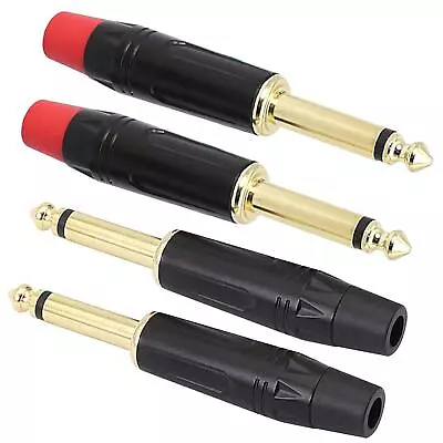 1/4  Audio Plug 6.35 Mono Male Connector Goldplated Ts Plug For Guitar/speaker/m • $14.56