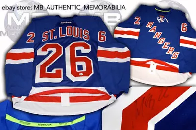 Martin St.louis Autographed Authentic Edge 7231a New York Rangers Blue Jersey • $189.99