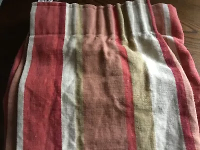 Laura Ashley Thick Linen Single Awning Stripe Curtain. • £15