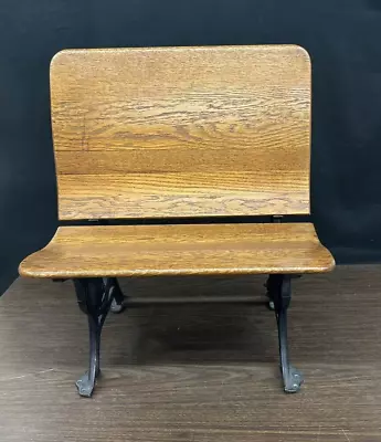 RARE VINTAGE Cast Iron & Wood Folding Student Desk Chair. Pat May 1 1884 #5 • $150