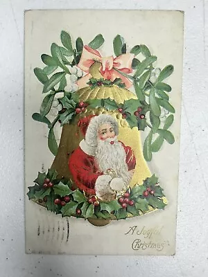 Vintage Christmas Postcard Sexy Mrs. Clause Woman Santa Suit Embossed Bell • $24.49