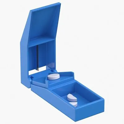 $6.58 • Buy Pill Cutter Medicine Tablet Holder Safe Splitter Half Storage Compartment Box AU