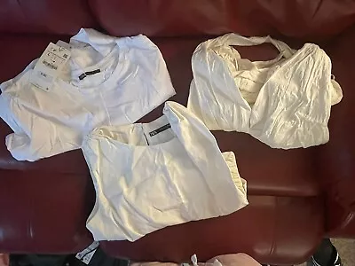 3 White Zara Top Lot  Large • $15