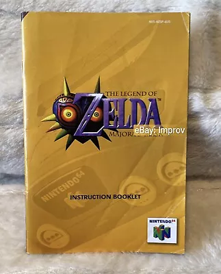 Nintendo 64 N64 The Legend Of Zelda Majora's Mask - Manual Only - Genuine • $80